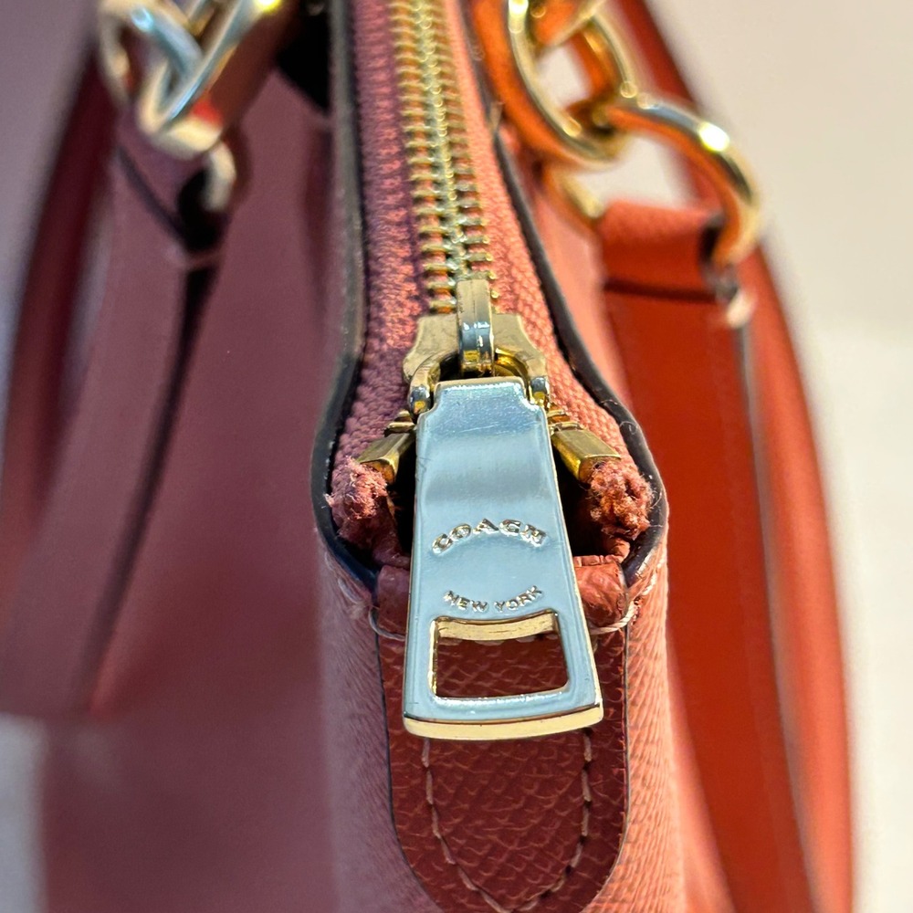 Coach Ava Tote Coral Pink Crossgrain Leather Shoulder Bag F57526 Gold Hardware - Picture 4 of 13